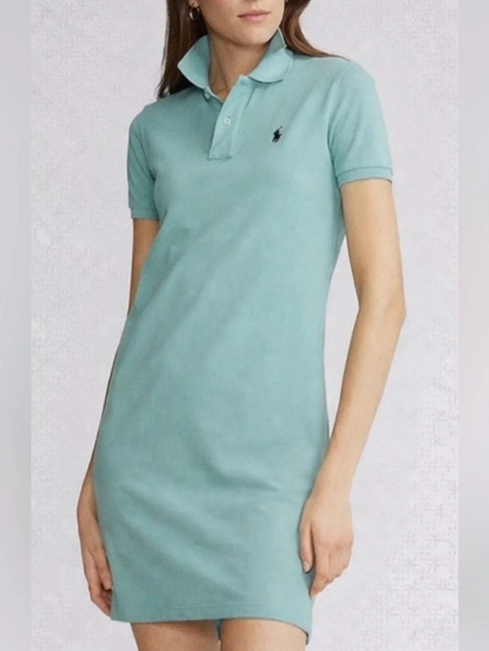 Ralph Lauren mesh mini Dress Turquoise Polo size L Preppy